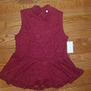 Mauve Sleeveless Lacey Top